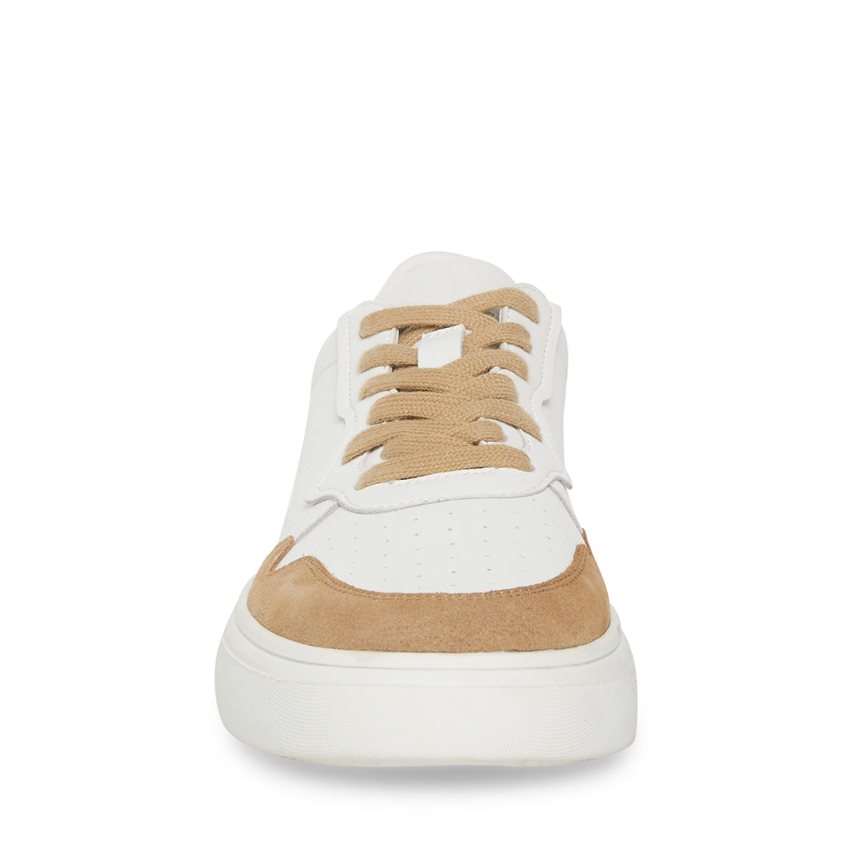 Zapatillas Steve Madden Jorgee Gamuza Hombre Blancas Marrones | ES HOE4S3